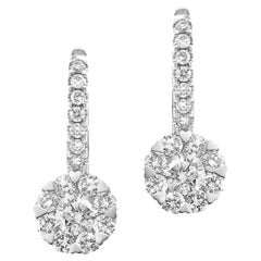 Bloom Diamond Stud Earrings in 18 Carat White Gold