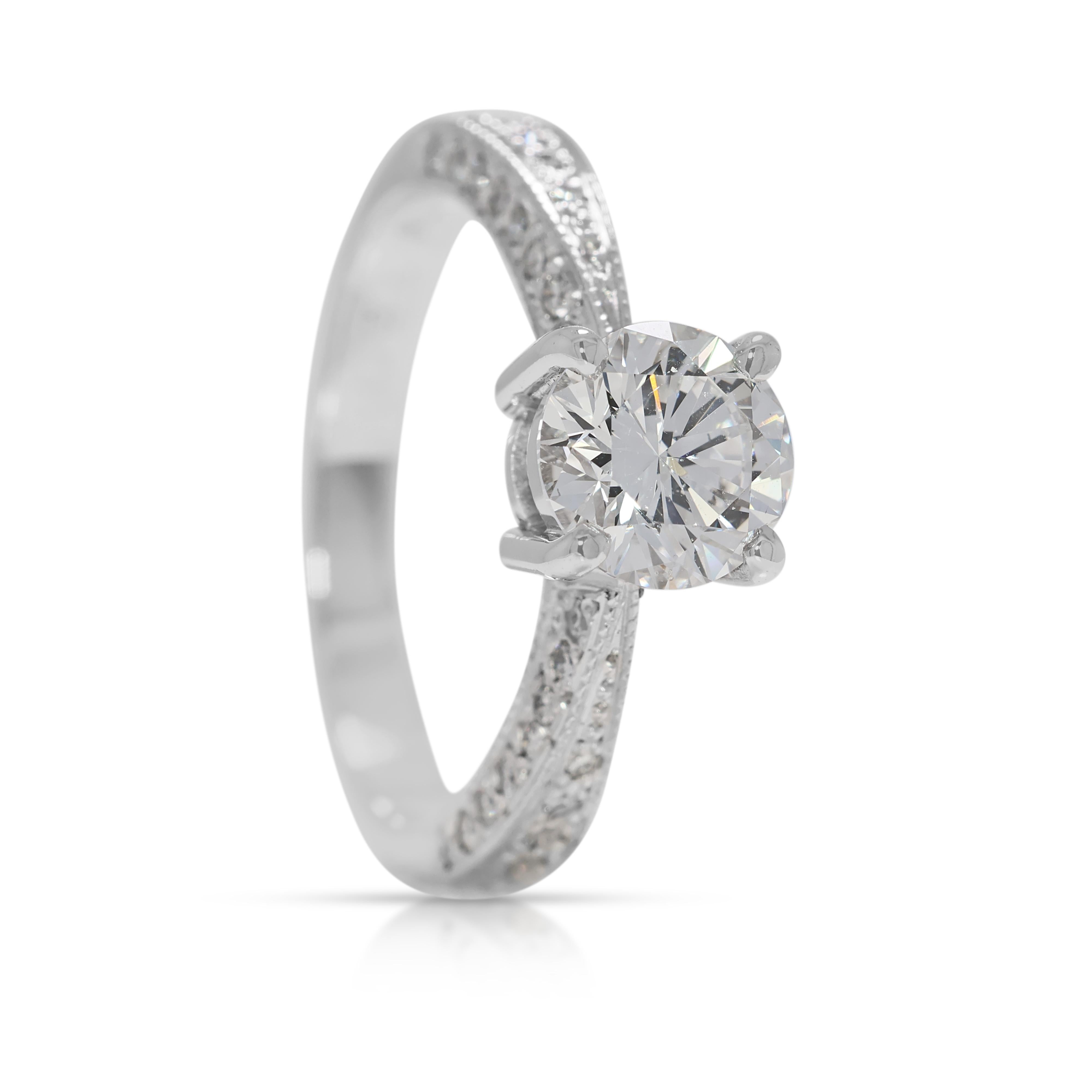 Gerard McCabe Prestigious 1.12ct Pave Natural Diamond Ring in 18K White Gold For Sale 1