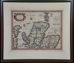 17th Century Hand-colored Map of Northern Scotland by Mercator