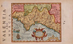 Antique Valencia and Murcia, Spain: A 17th Century Hand-Colored Map by Mercator/Hondius