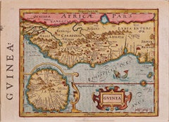 Africa occidentale: Una mappa colorata a mano del XVII secolo di Mercator/Hondius