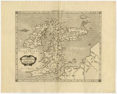 Map of ancient Great Britain, Scotland, Ireland by Mercator - Engraving - 17th c