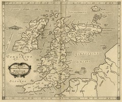 Map of ancient Great Britain, Scotland, Ireland by Mercator - Engraving - 17th c