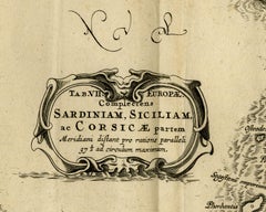 Map of Sardinia, Sicily and part of Corsica by Mercator - Engraving - 17th c.