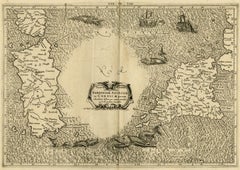 Antique Map of Sardinia, Sicily and part of Corsica by Mercator - Engraving - 17th c.