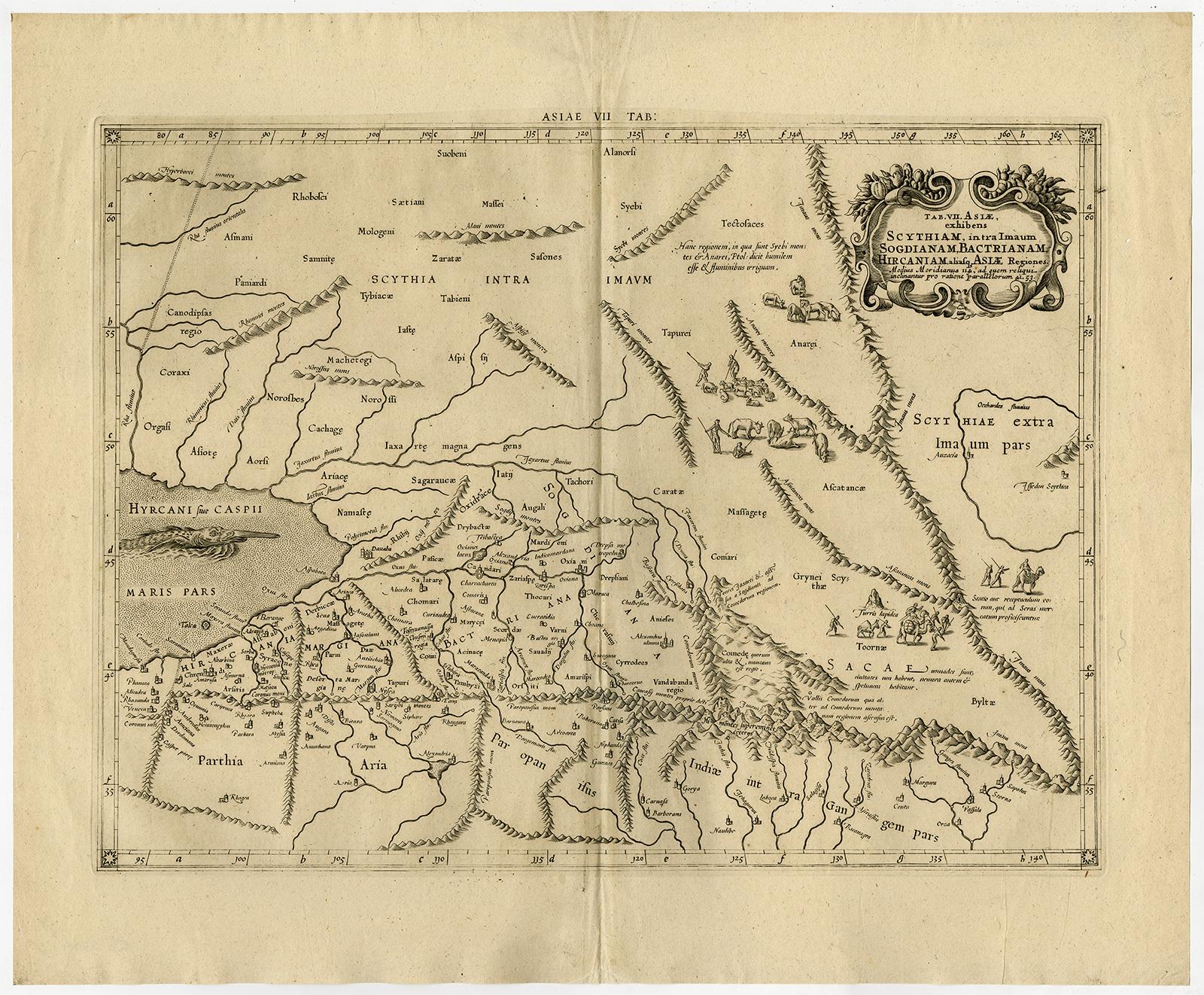 Old map of Himalayas, N. India and Afghanistan by Mercator - Engraving - 17th c. - Print by Gerard Mercator