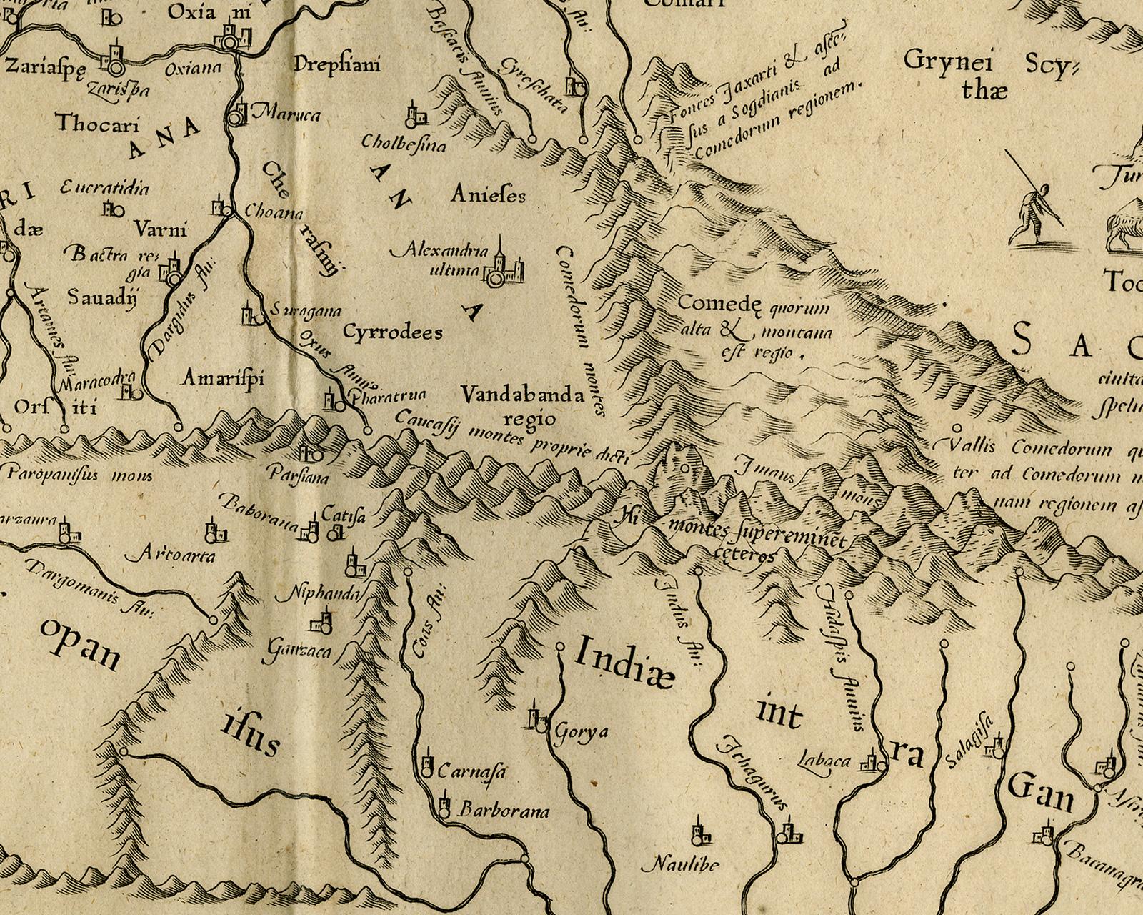 Old map of Himalayas, N. India and Afghanistan by Mercator - Engraving - 17th c. For Sale 2