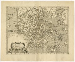 Ptolemaic map - Balkan Peninsula, Greece, Crete by Mercator - Engraving - 17th c