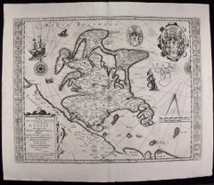 Île Rugen, Allemagne : une carte du début du XVIIe siècle par Mercator et Hondius