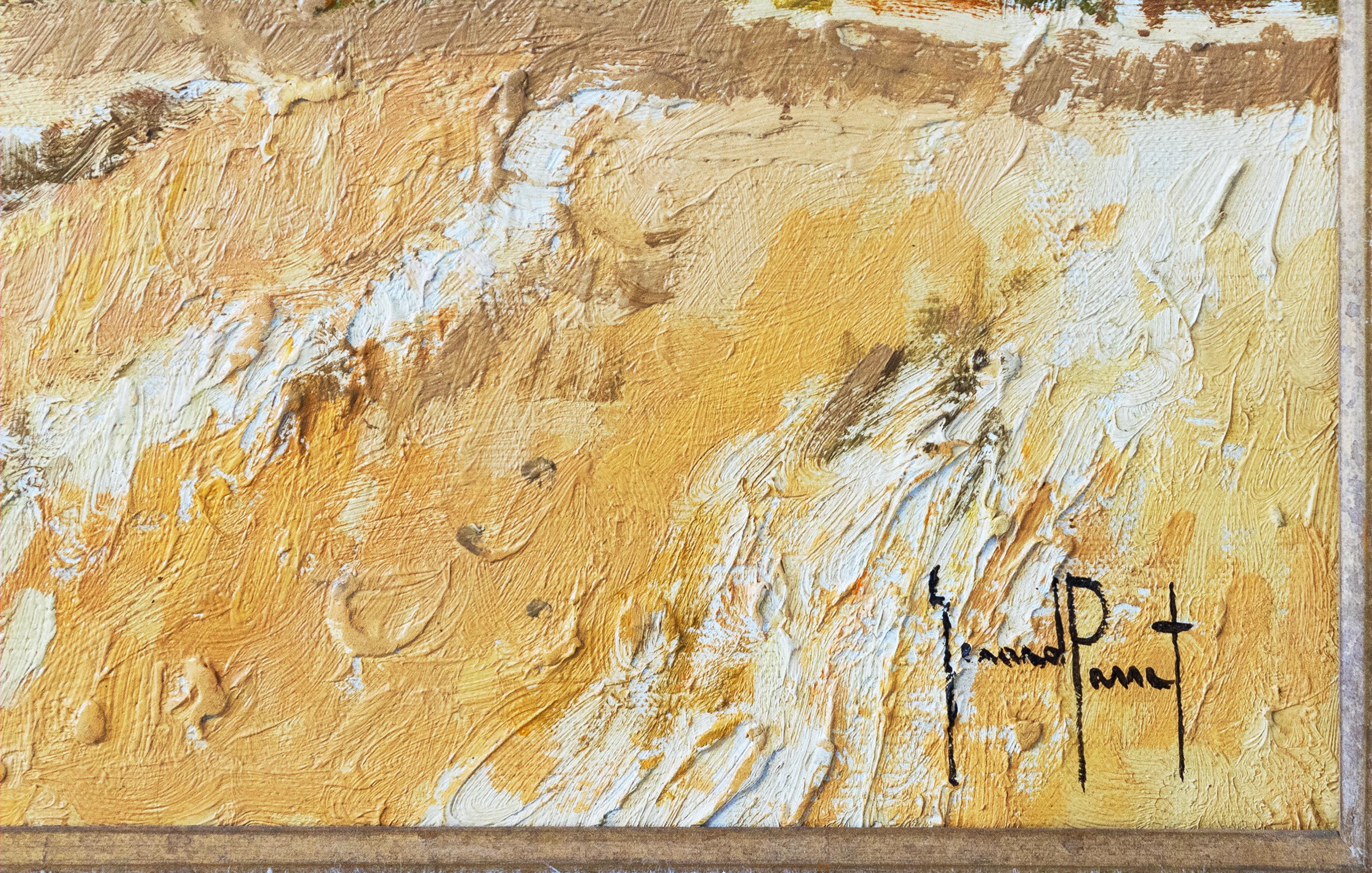 Gérard Passet Maisons Dans La Campagne Pintura al óleo impresionista firmada en Bueno estado para la venta en Keego Harbor, MI