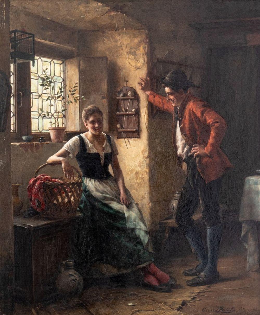 Scène intérieure, 1892 - Painting de Gerard Portielje