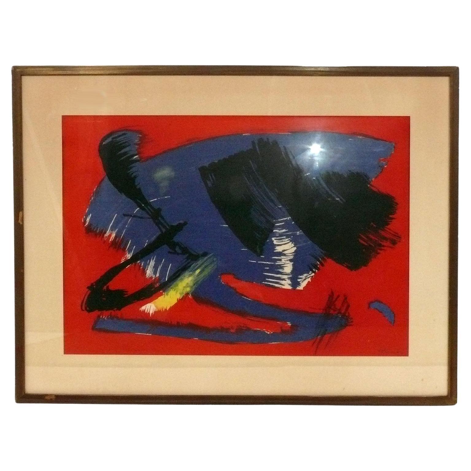 Gerard Schneider Abstract Signed Lithograph 37" x 28" Mid Century Modern Art