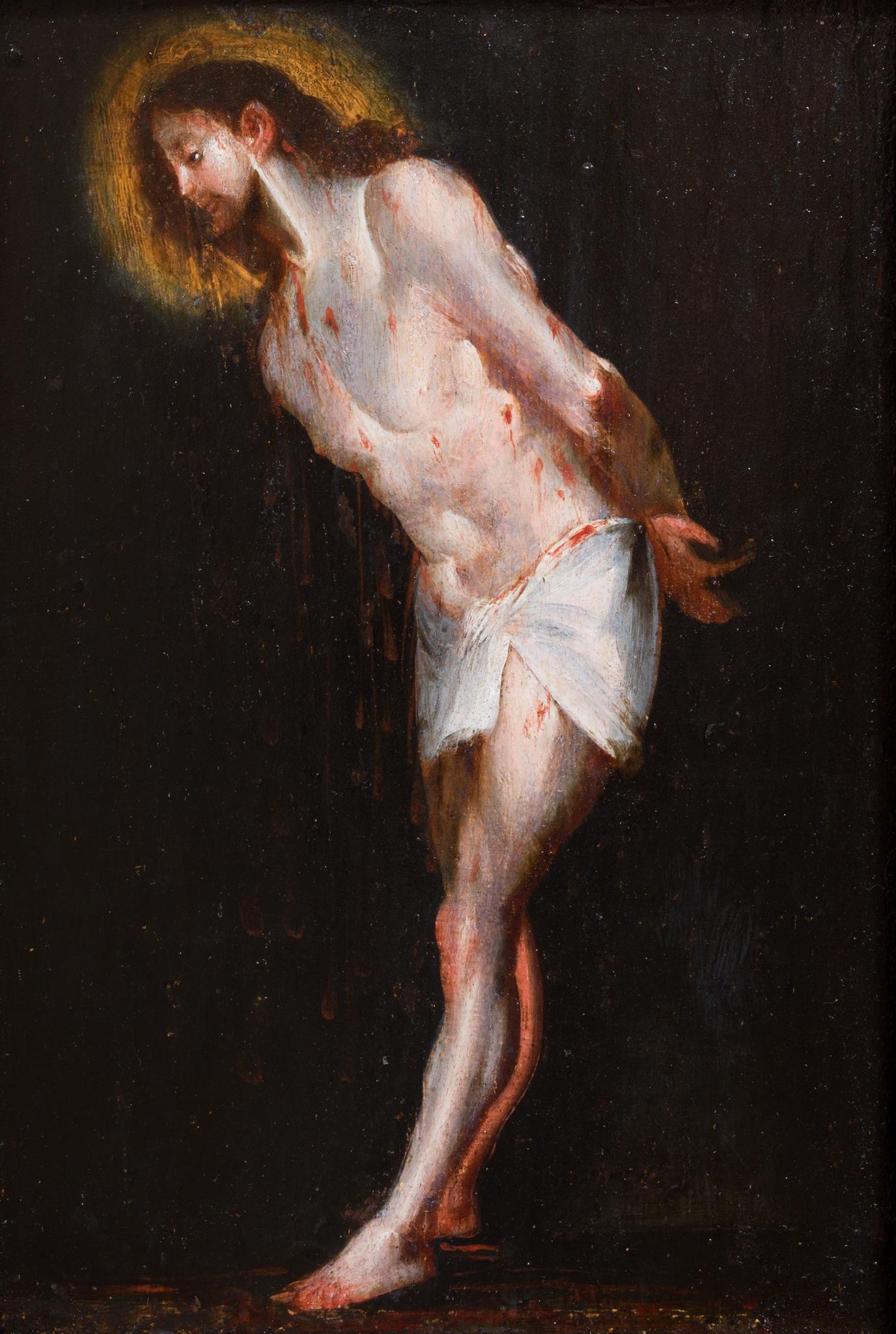 Tableau de maître ancien intitulé Le Christ à la colonne - Maîtres anciens Painting par Gerard Seghers