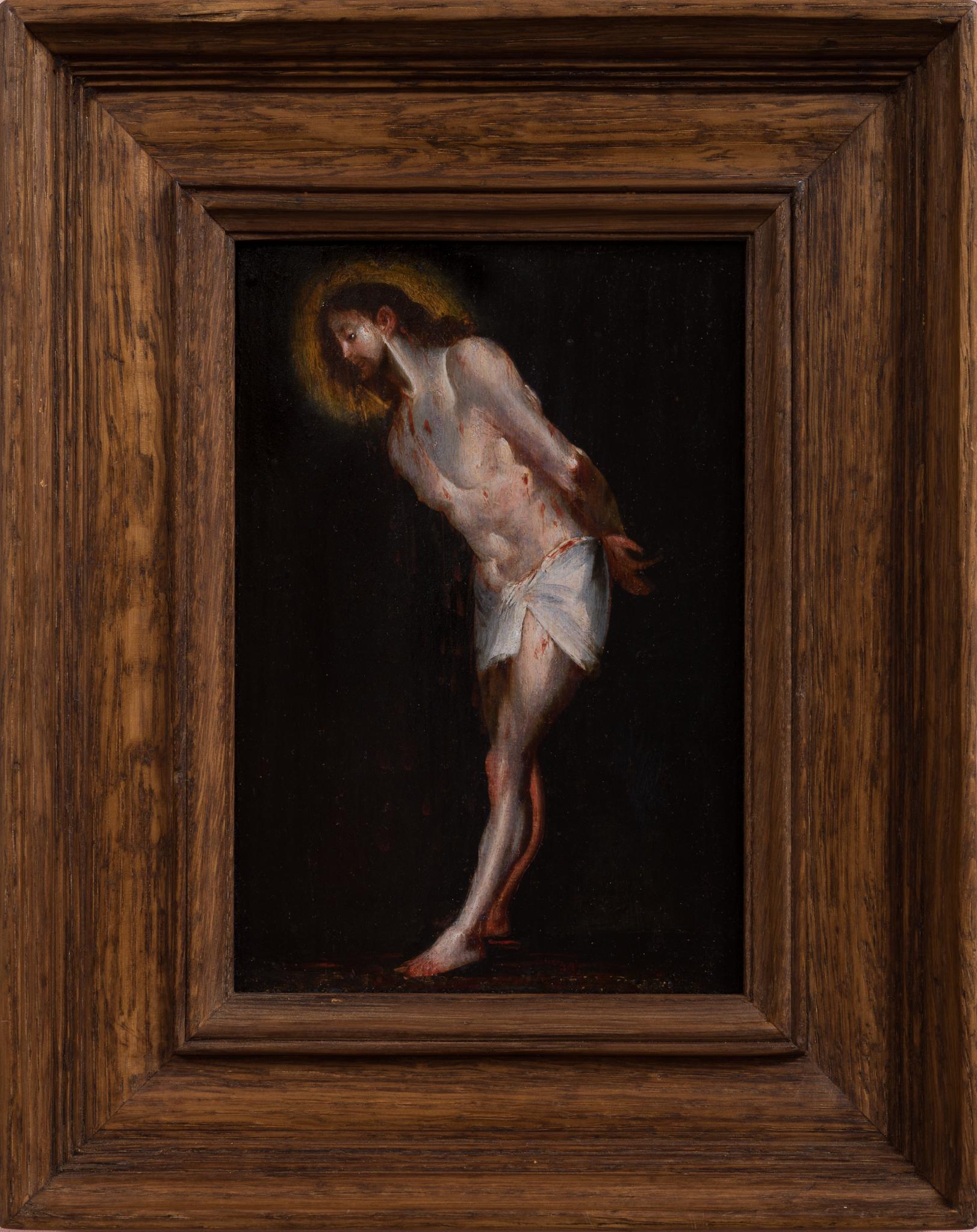 Tableau de maître ancien intitulé Le Christ à la colonne en vente 2