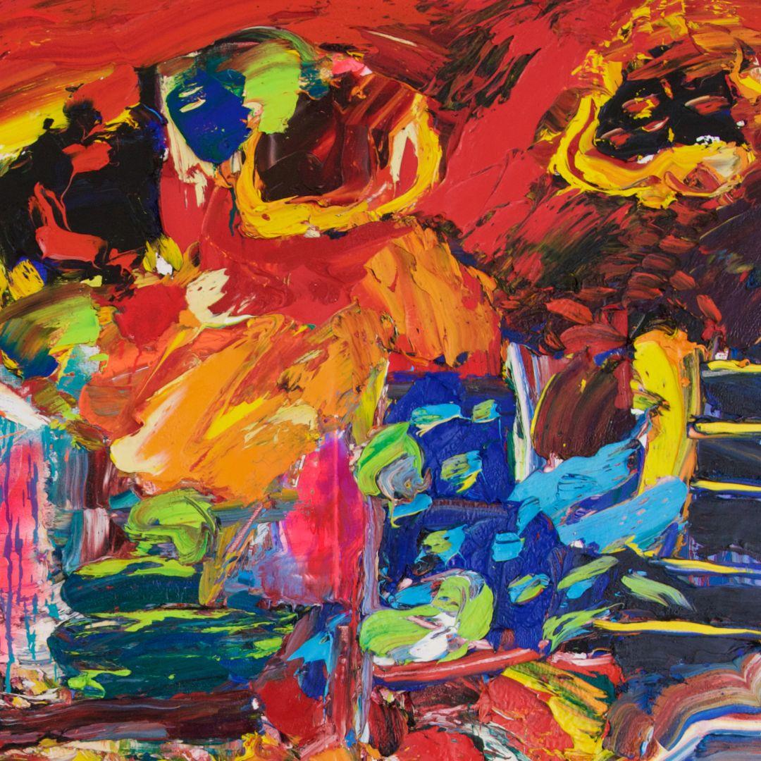 Jardin d'Hiver, Gérard Stricher - Brown Abstract Painting by Gerard Stricher