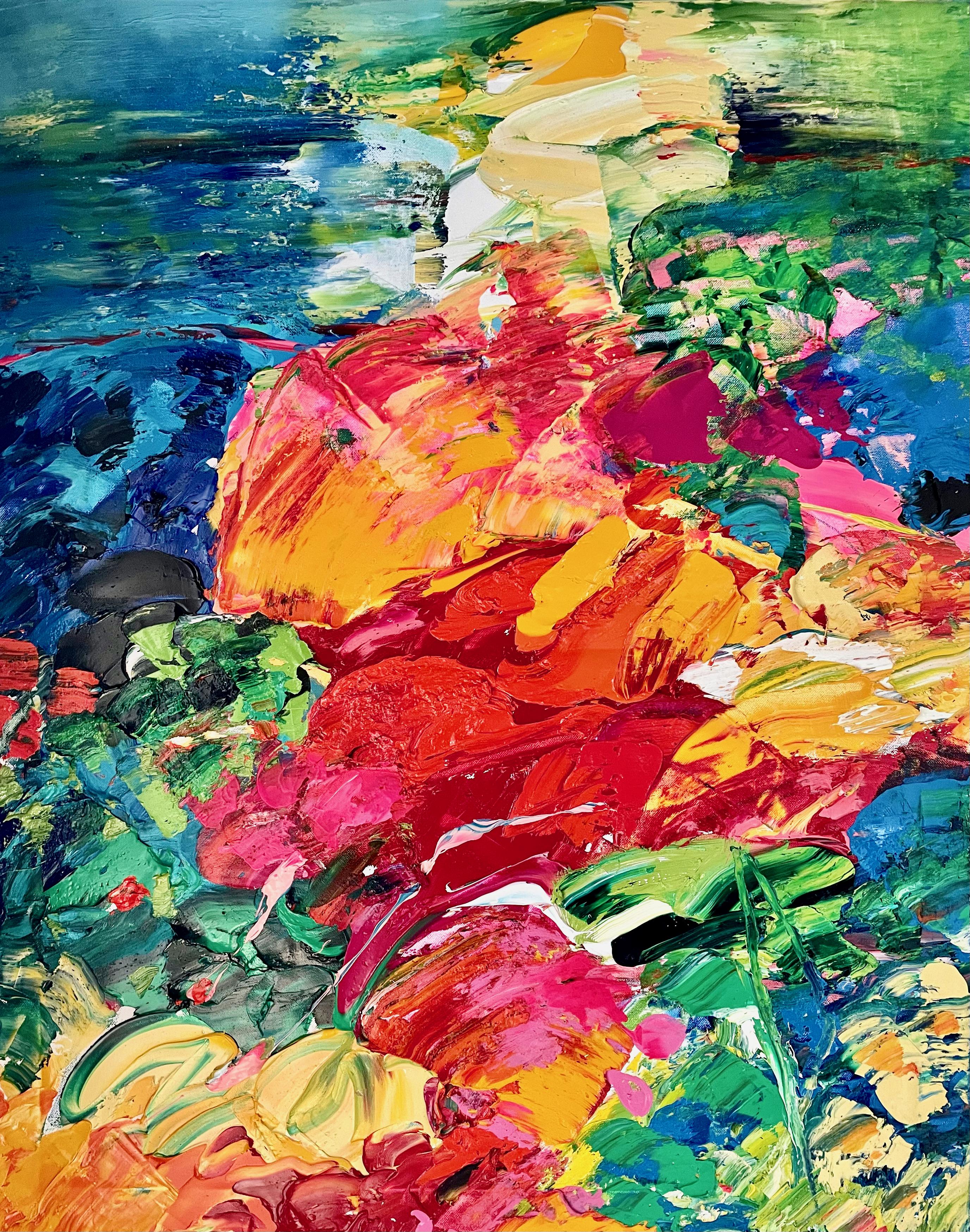 Abstract Painting di Gerard Stricher - La Fille du Soleil