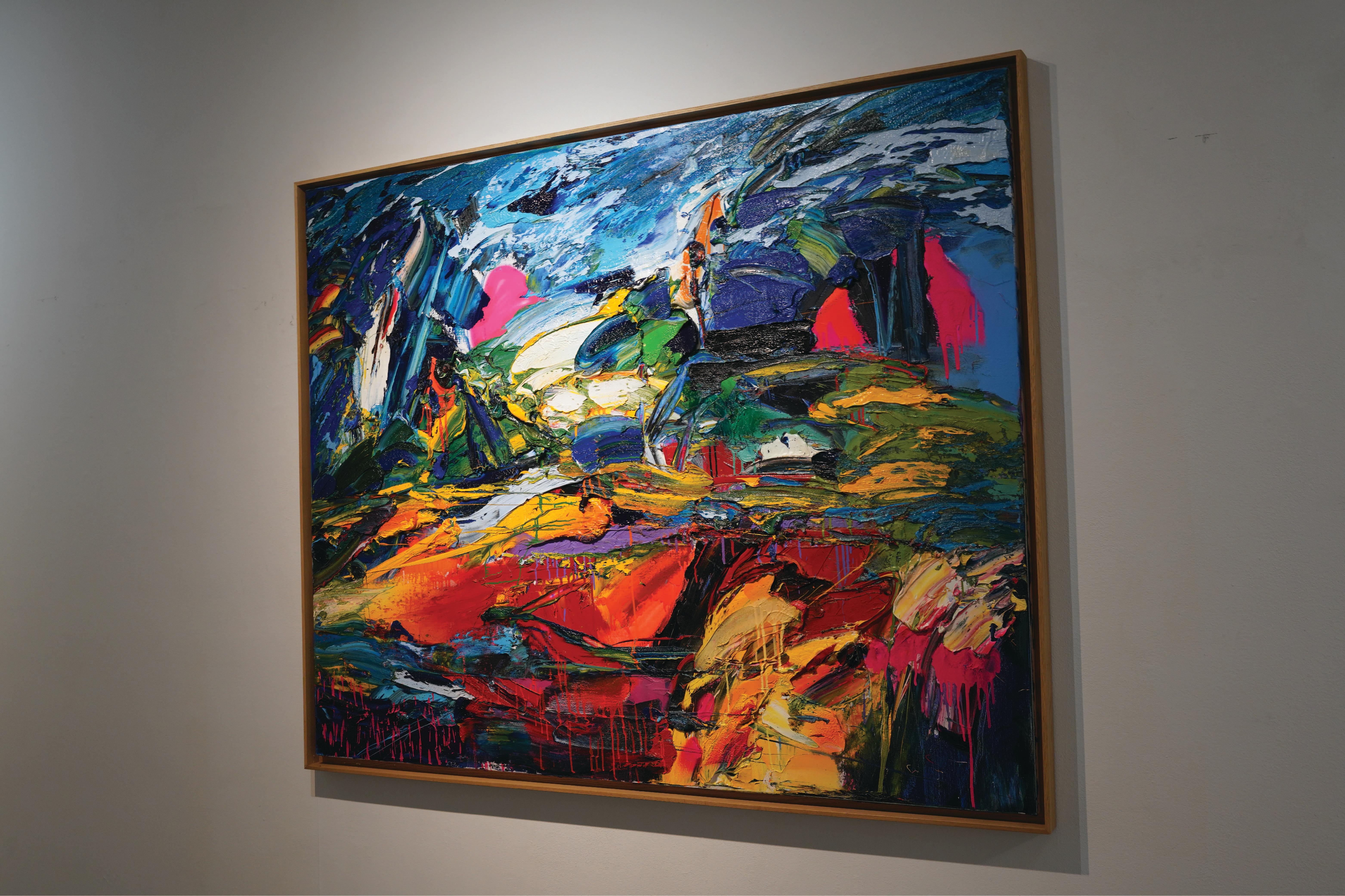Le Grand Bleu  Œuvre expressionniste abstraite de Gerard Stricher en vente 3