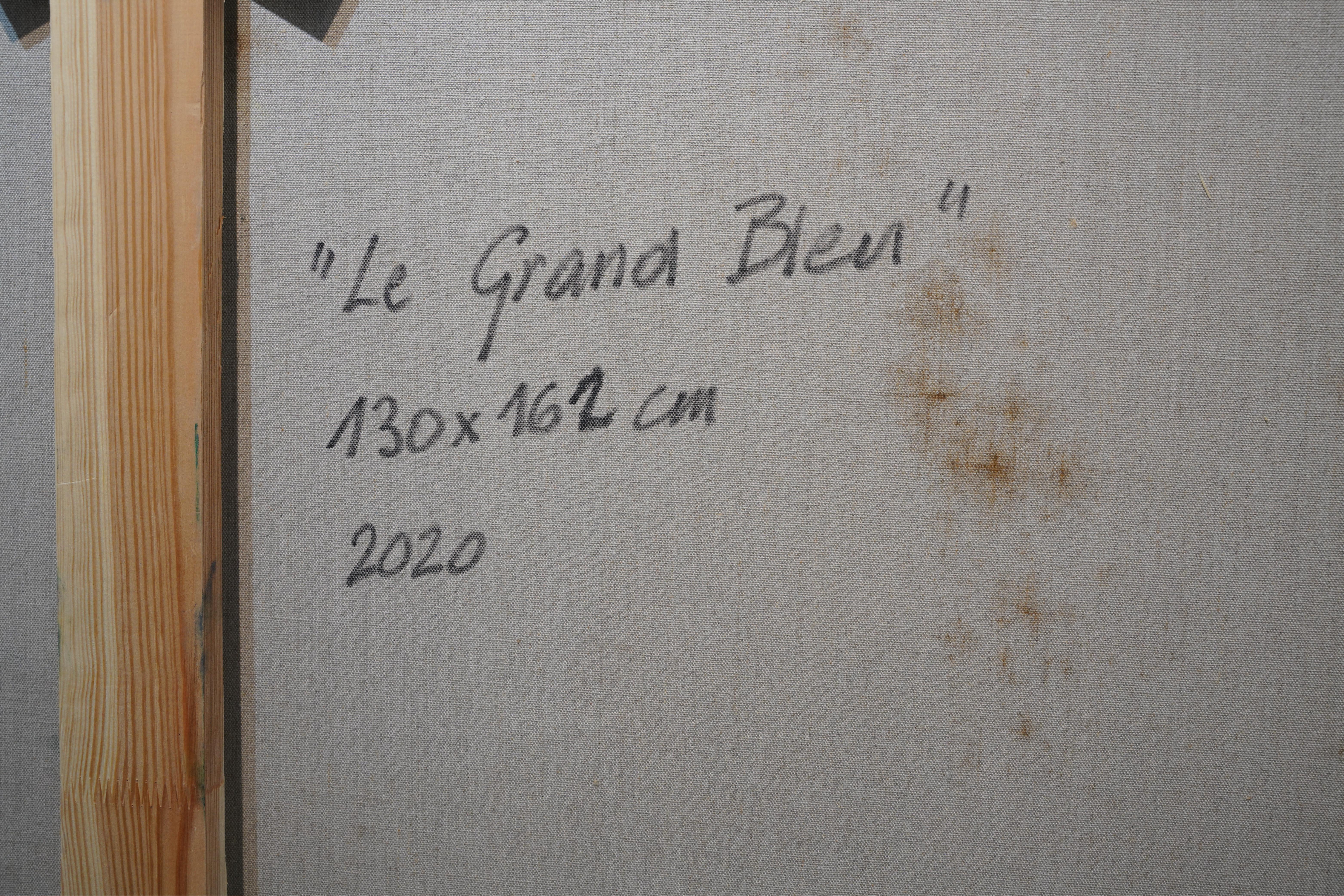 Le Grand Bleu -  Ein Werk des Abstrakten Expressionismus von Gerard Stricher im Angebot 7