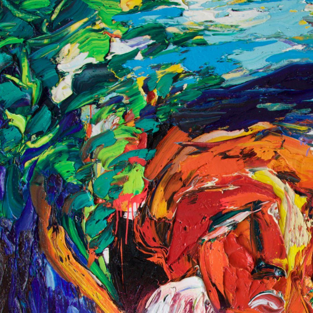 Les Enfants de la Lumière, Gérard Stricher (Violett), Abstract Painting, von Gerard Stricher
