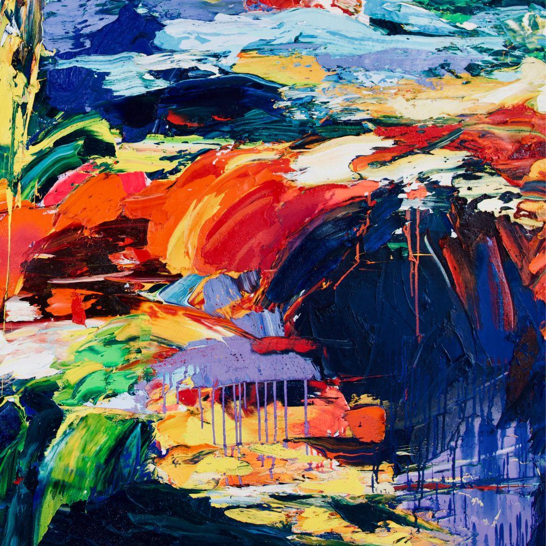 Les Portes Du Soleil (Abstrakt), Painting, von Gerard Stricher