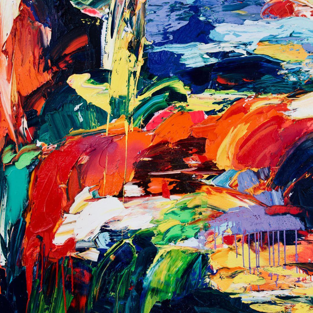 Les Portes Du Soleil (Schwarz), Abstract Painting, von Gerard Stricher