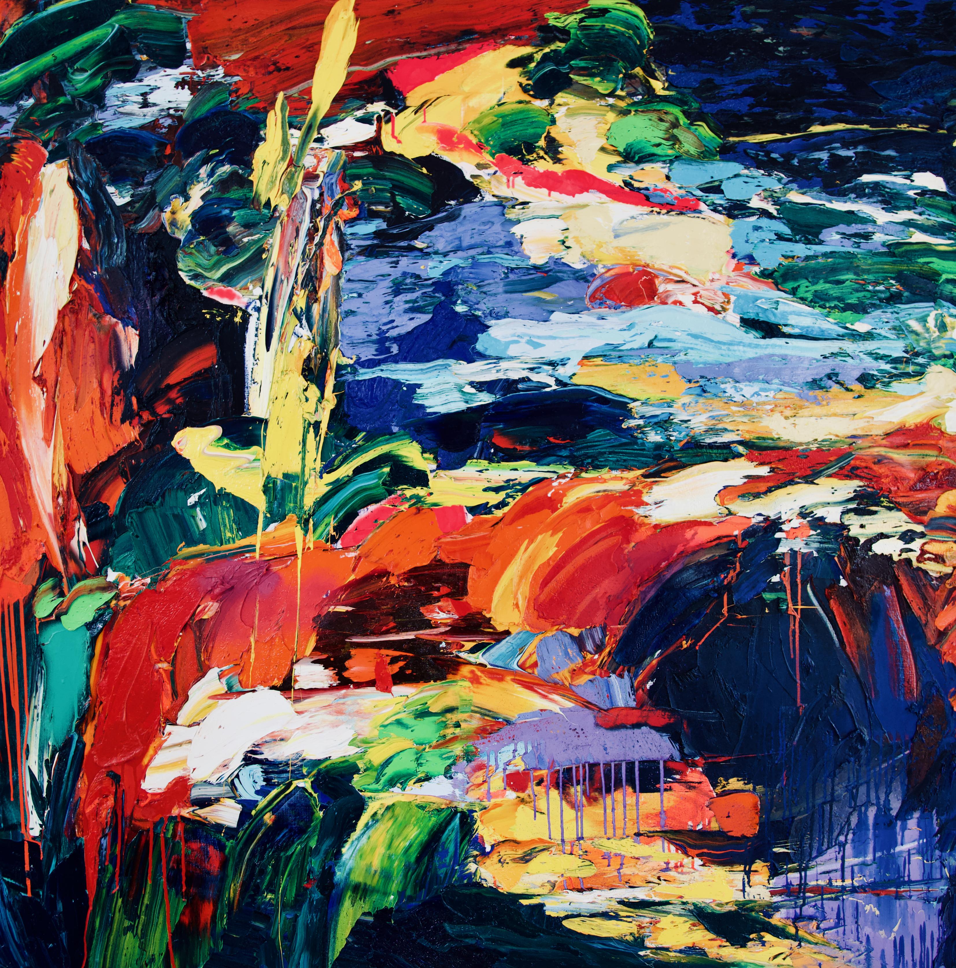 Gerard Stricher Abstract Painting – Les Portes Du Soleil