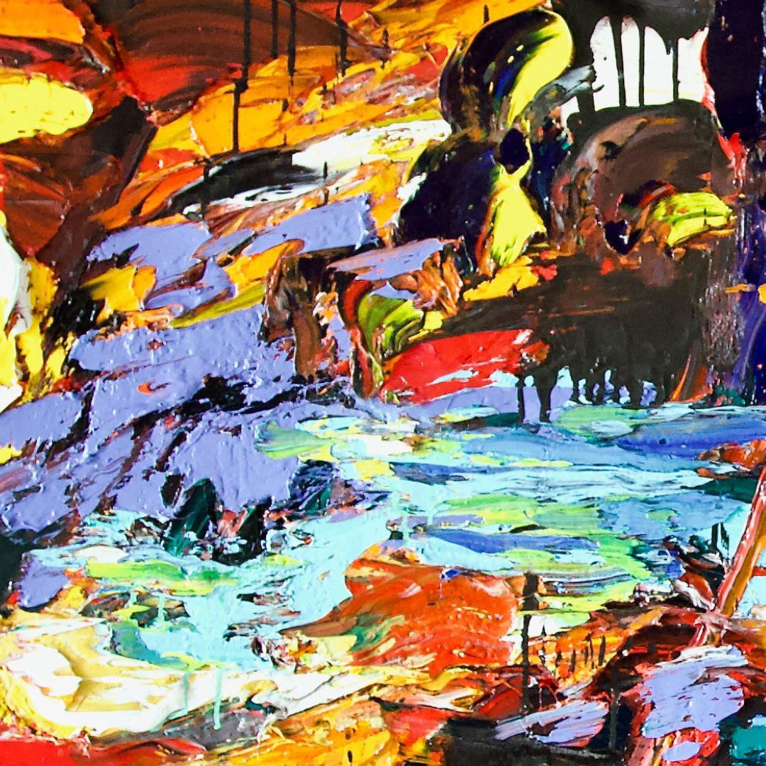 Les Terres Brûlées, Gérard Stricher - Brown Abstract Painting by Gerard Stricher