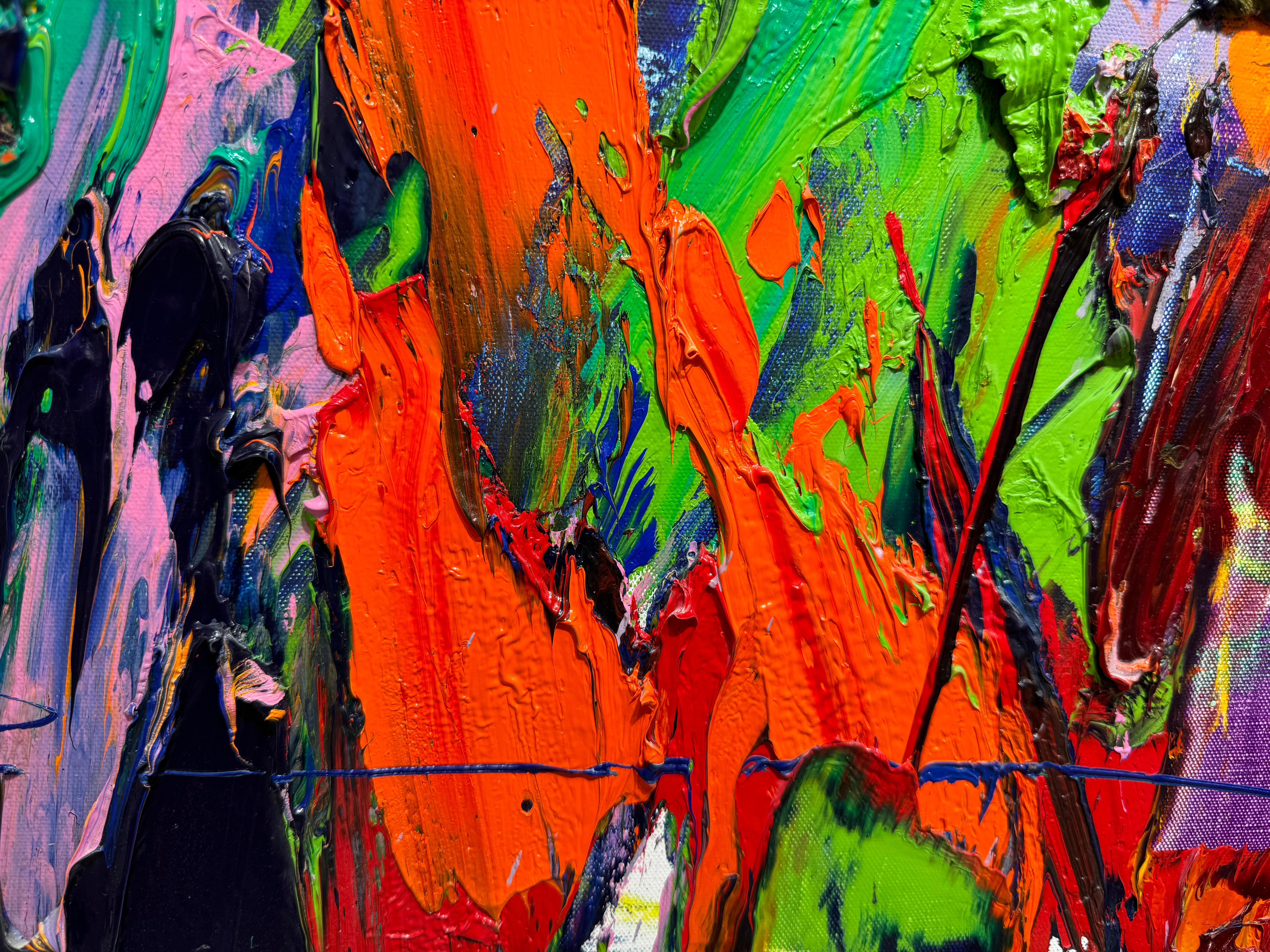 Rêve Pourpre Et D'or - Abstract Painting Nero di Gerard Stricher