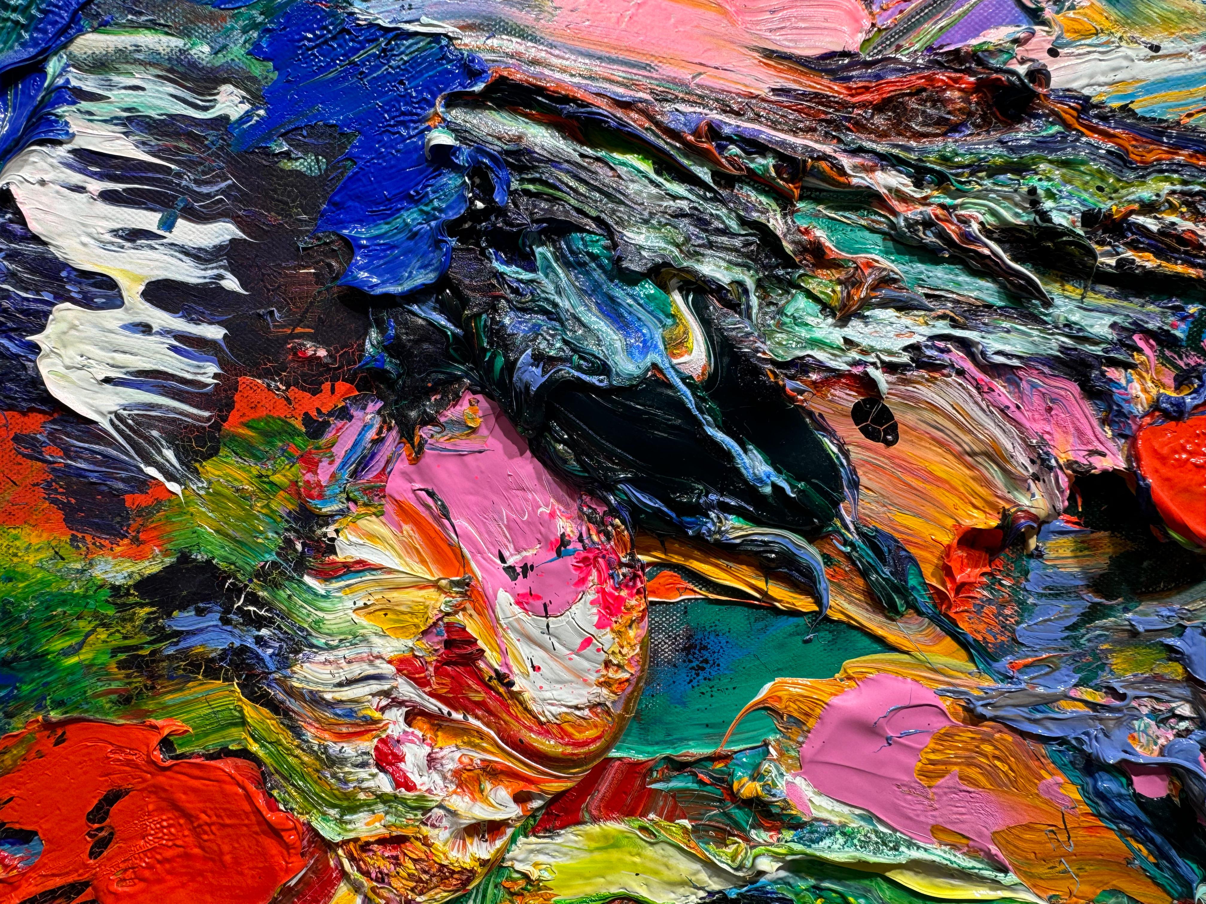 Voyage Au Bout Du Ciel, Gérard Stricher - Painting de Gerard Stricher