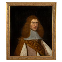 Antique 17th Century Dutch Old Master Oil Canvas Painting Portrait of a Nobleman
