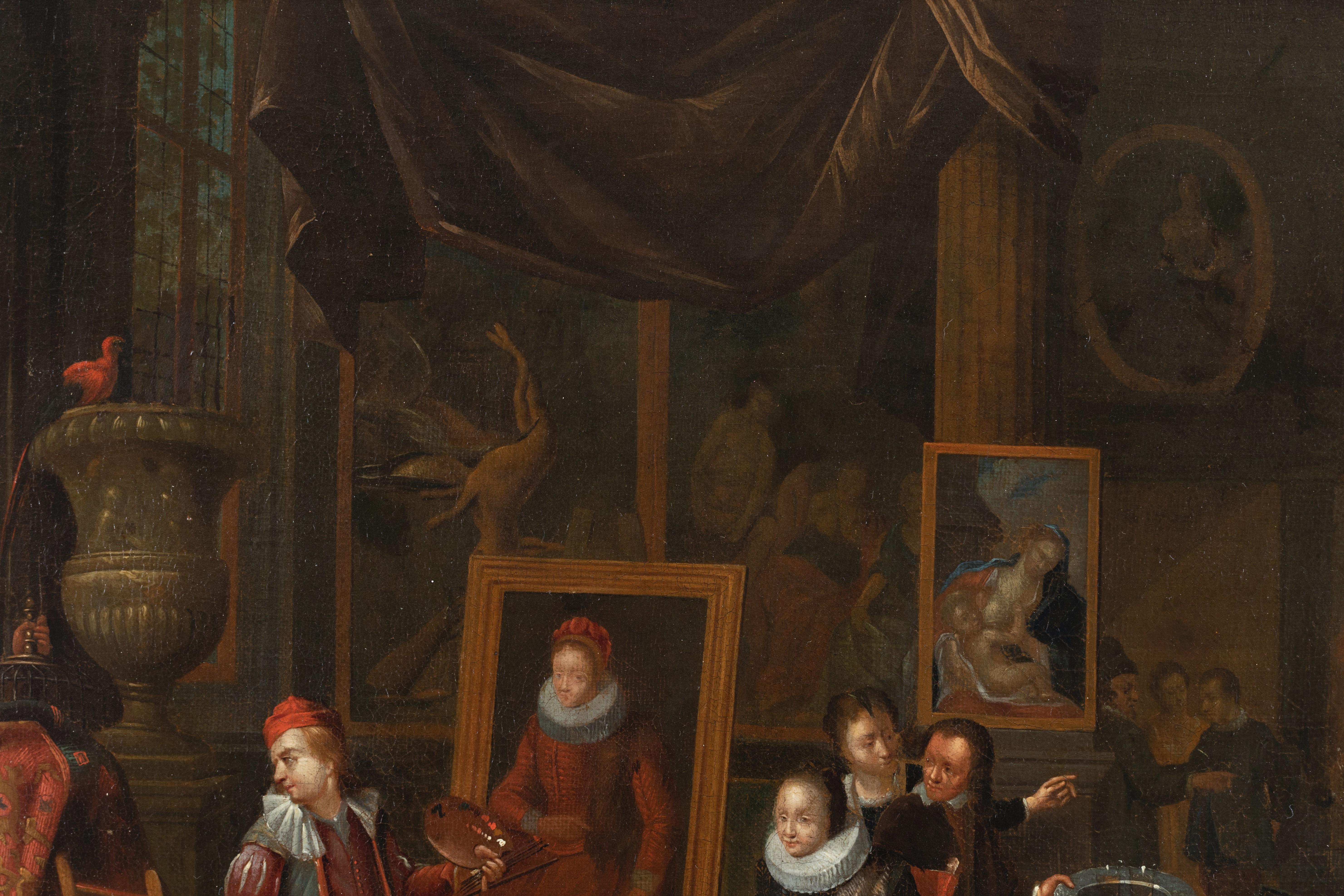  The artist's studio - 17th c. Antwerp school - Flemish School Painting by Gerard Thomas