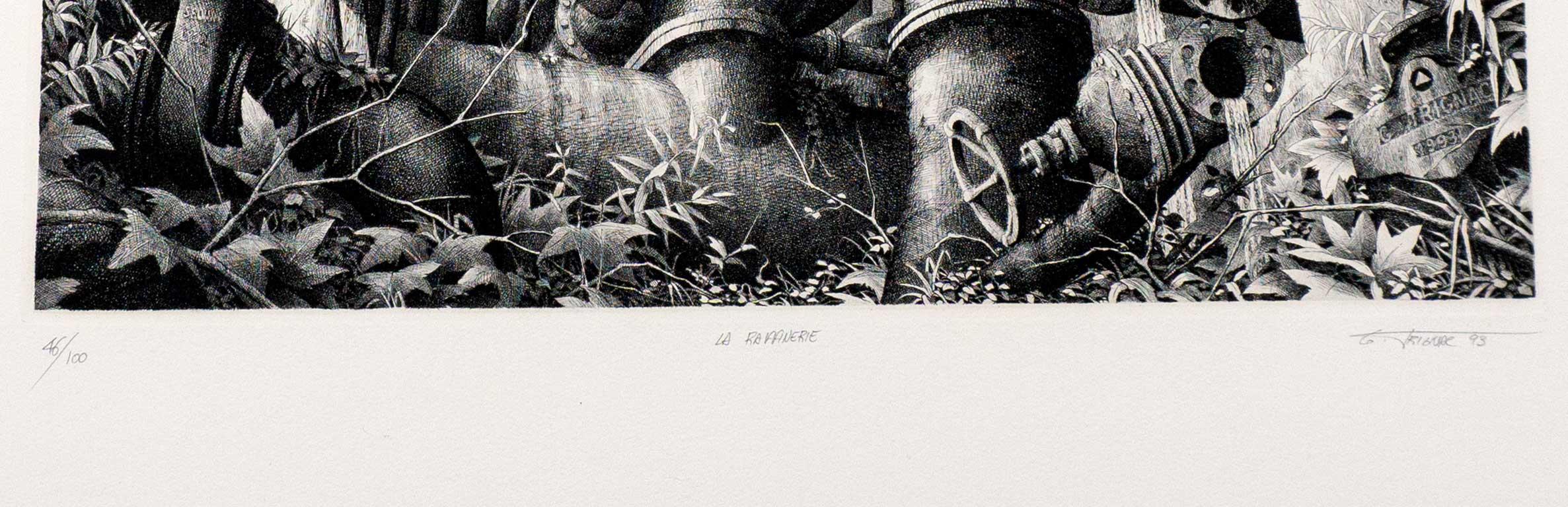 La Raffinerie - Surrealist Print by Gerard Trignac