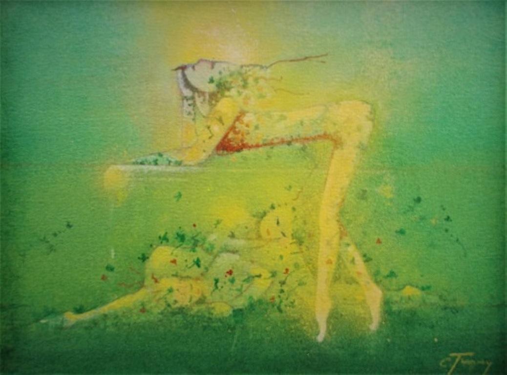 Gerard Tunney, Les rêveurs du milieu de la nuit d'été, peinture figurative originale