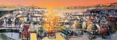 Gerard Tunney, « Sunrise Over The Marina », peinture de paysage originale de Gerard Tunney