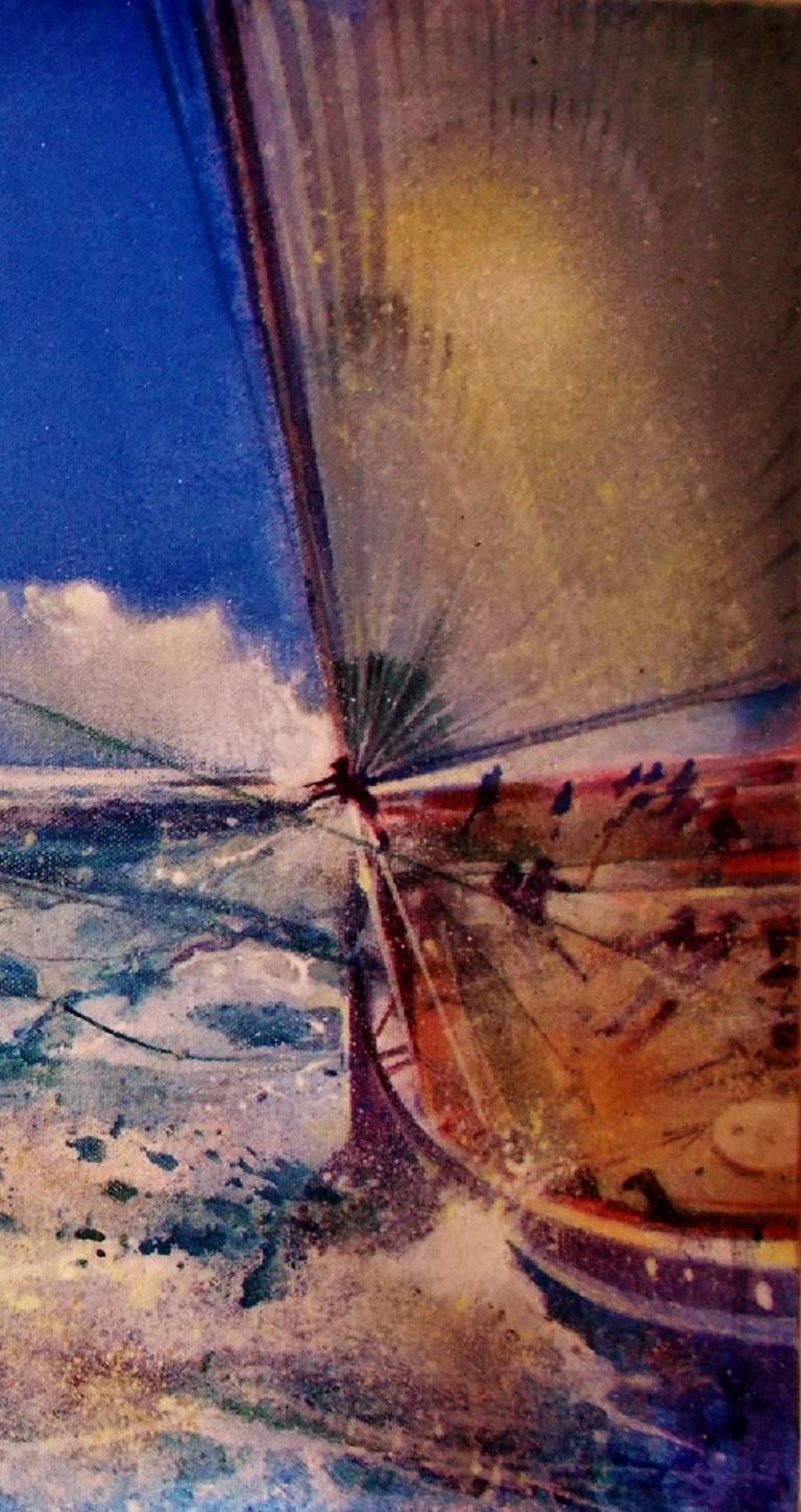 Gerard Tunney, The Loose Sail, Original seascape and coastal painting For Sale 3