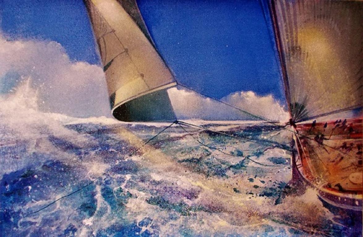 Gerard Tunney, The Loose Sail, Original seascape and coastal painting
