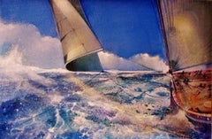 Gerard Tunney, The Loose Sail, peinture originale de paysage marin et de côte