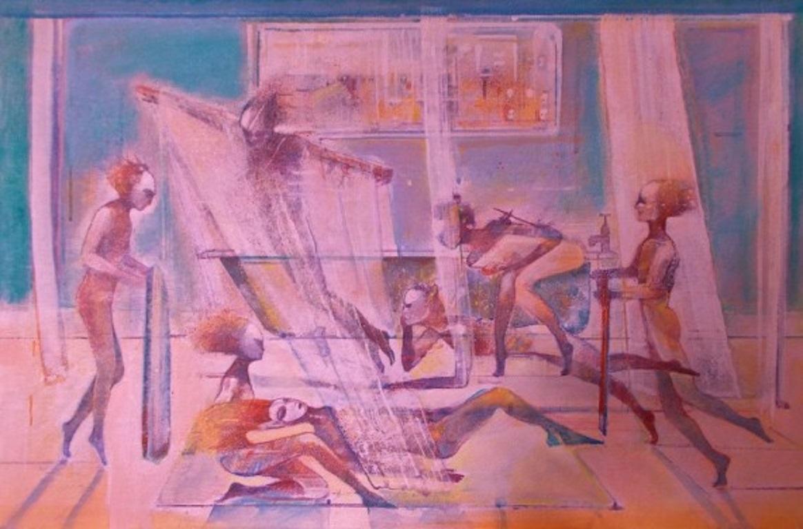 Gerard Tunney, Theatre Dressing Room, Original figurative painting
