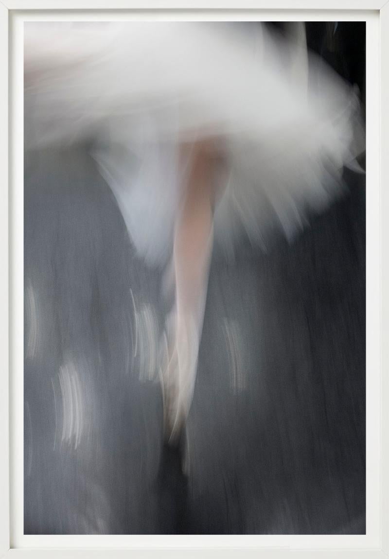 Scala V - Ballerina in Tutu Running, Fine Art Photography - Gray Color Photograph by Gérard Uféras