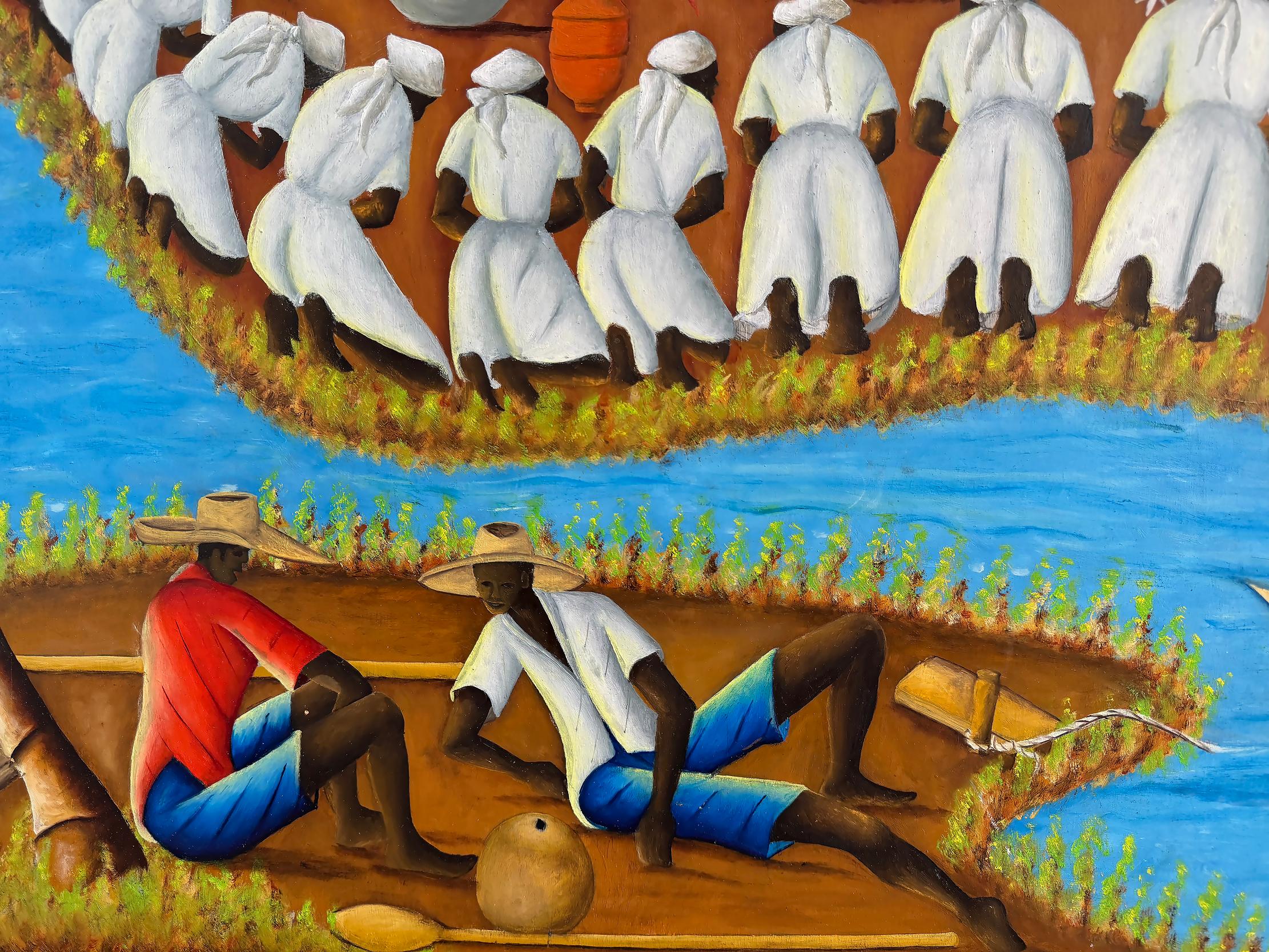 VooDoo Zeremonie VoDou Ritual – Painting von Gerard Valcin