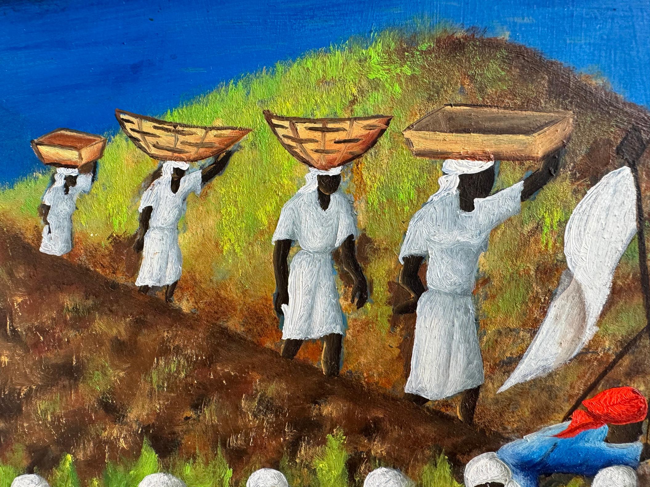 VooDoo Zeremonie VoDou Ritual (Art brut), Painting, von Gerard Valcin