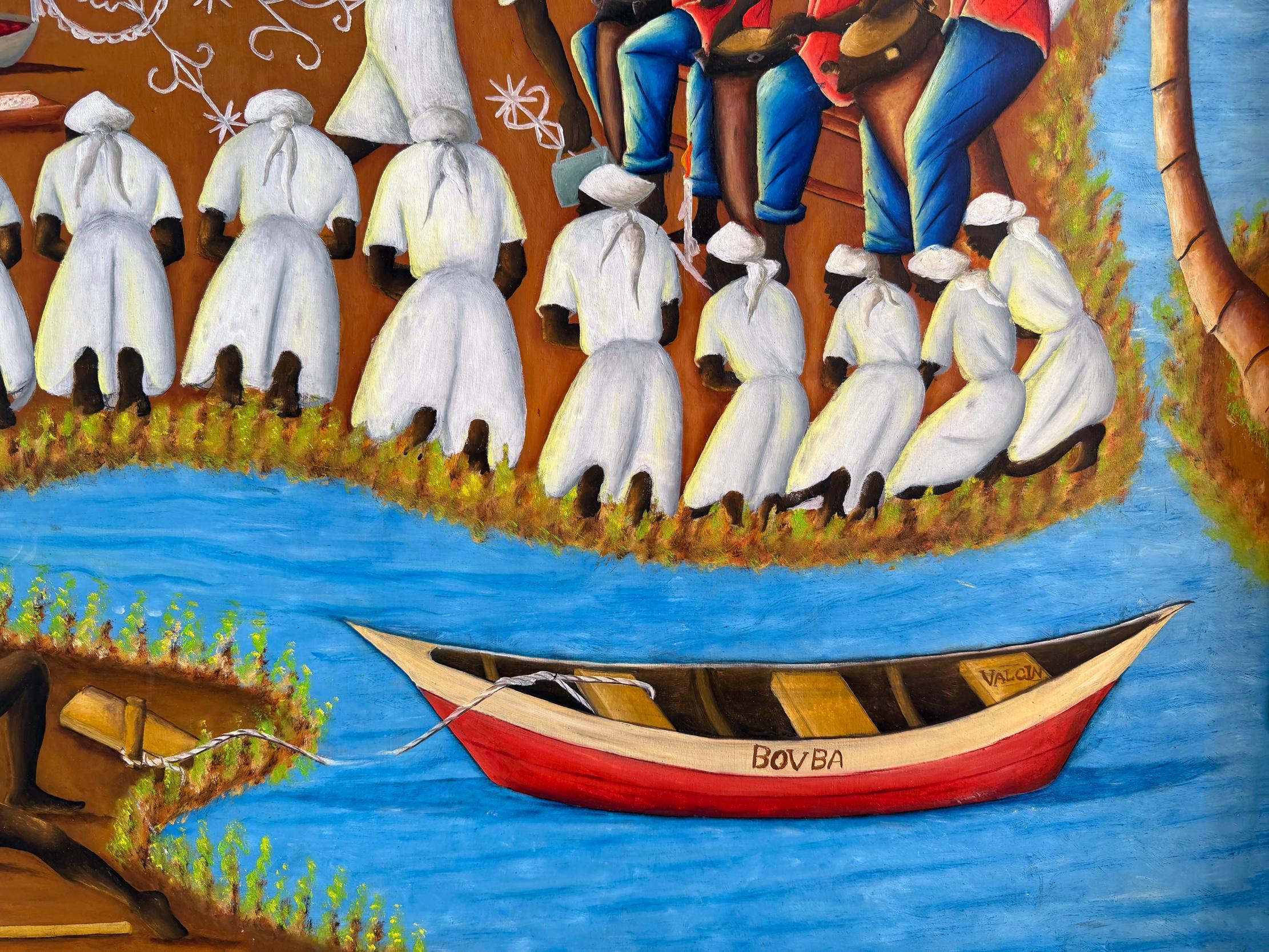 VooDoo Zeremonie VoDou Ritual (Braun), Figurative Painting, von Gerard Valcin