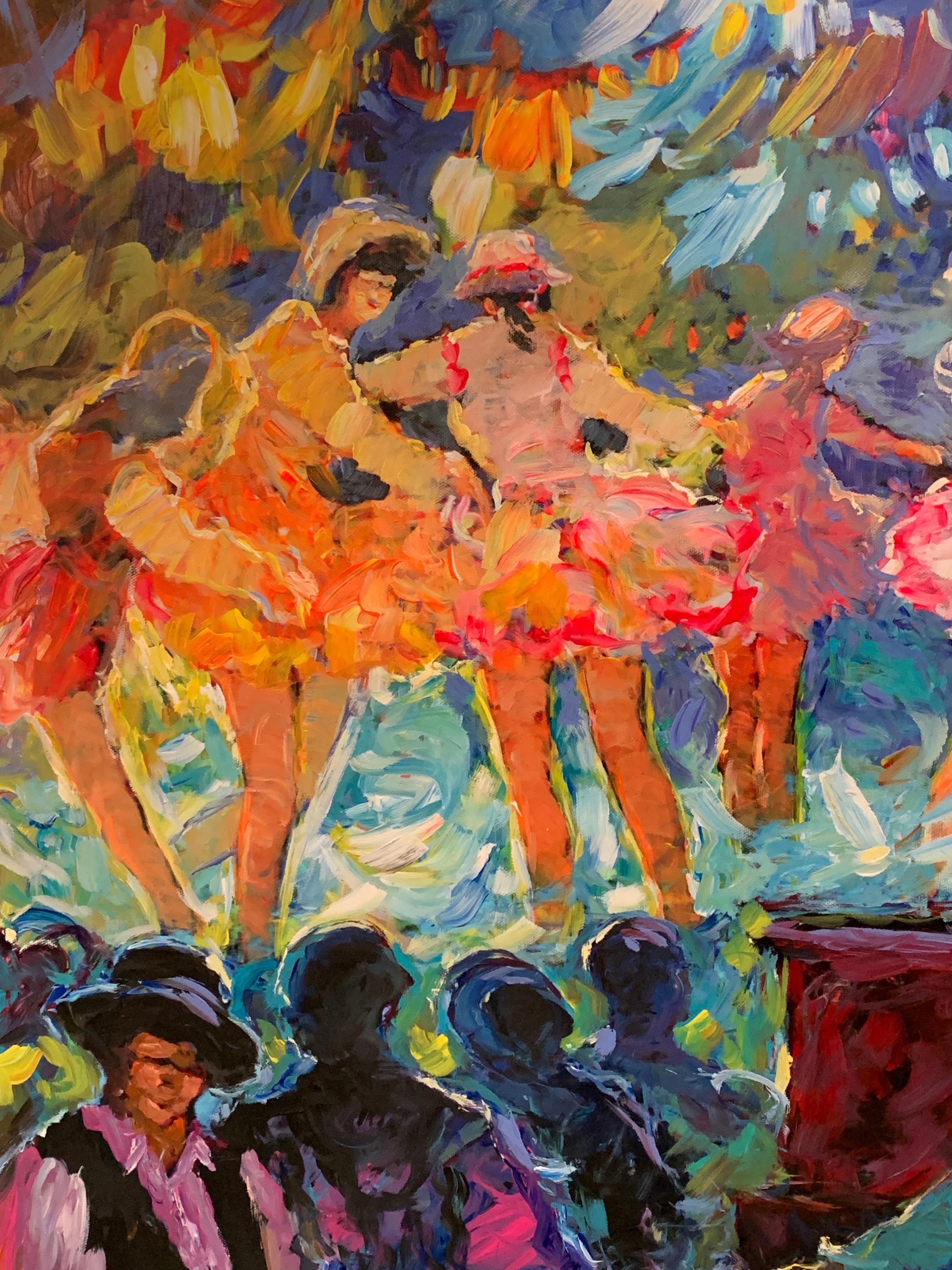 „Dansons“, Gerard Valtier, Öl auf Leinwand, Französisch, 29x36 Zoll, Moulin Rouge im Angebot 5