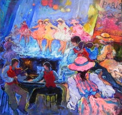 "Folle Soiree Musicale", Gerard Valtier, Oil on Canvas, French, 47x47 in., Dance