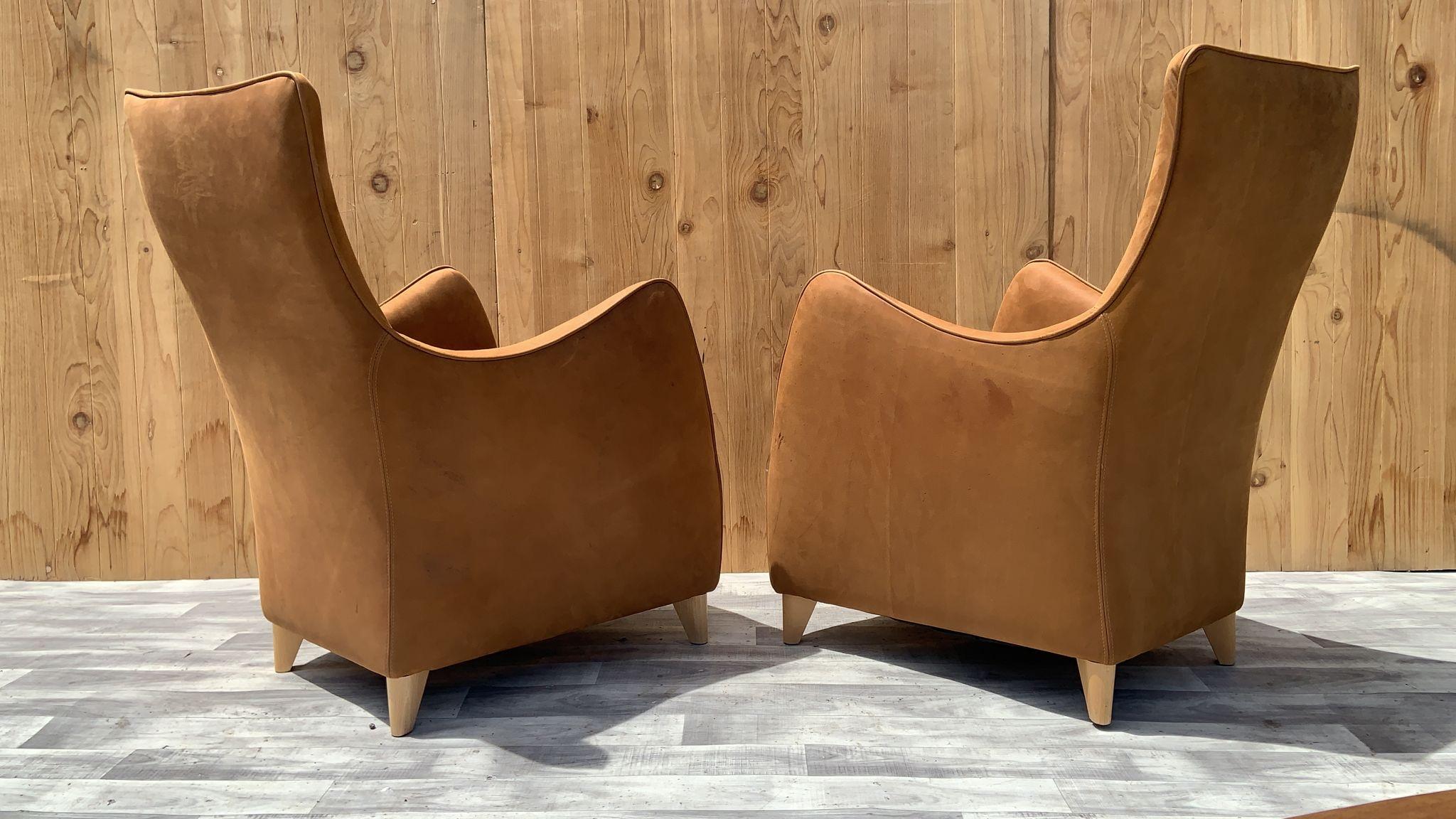 Fait main Gerard Van Den Berg - 2 chaises longues et 2 repose-pieds nouvellement tapissés - Ensemble de 4 pièces en vente