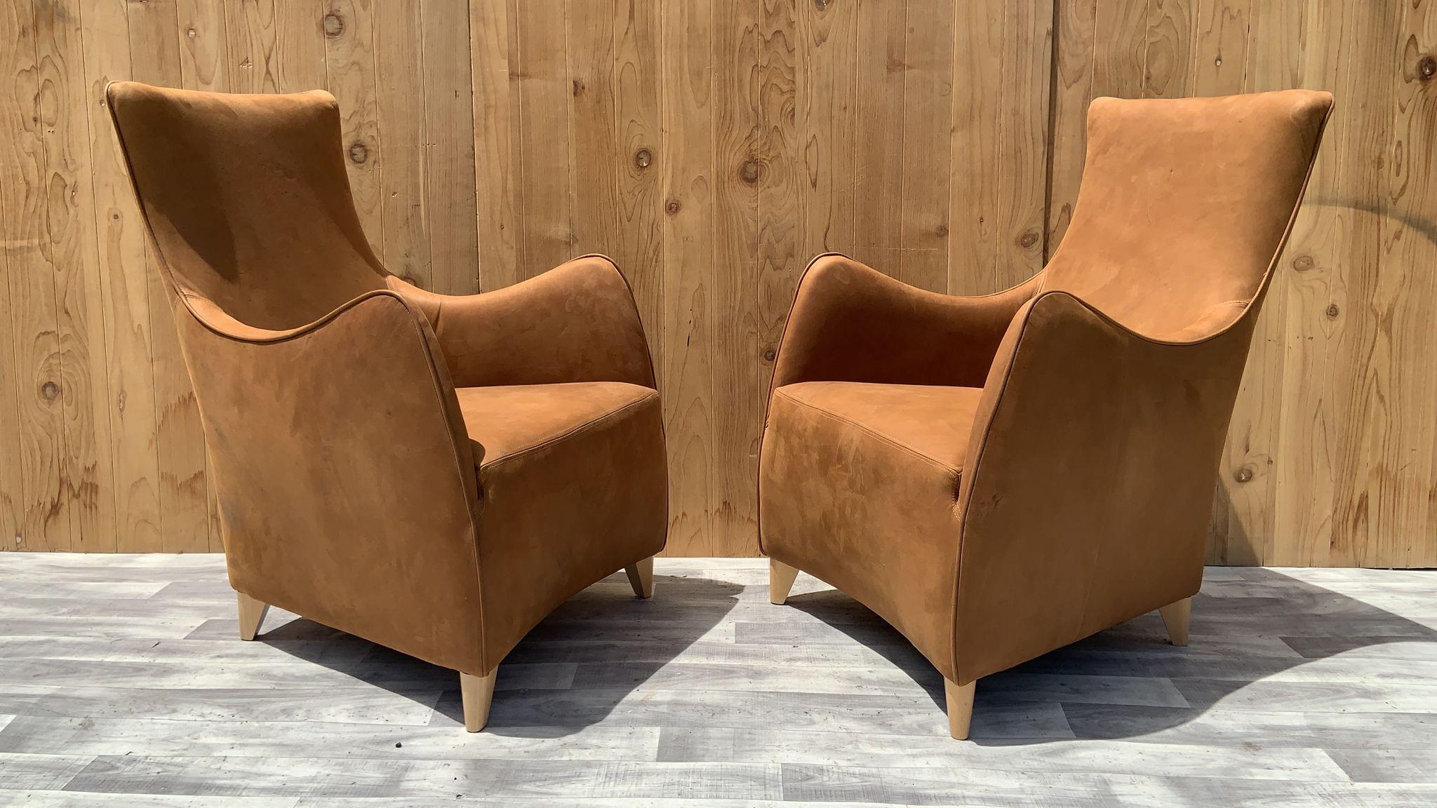 Gerard Van Den Berg - 2 chaises longues et 2 repose-pieds nouvellement tapissés - Ensemble de 4 pièces Bon état - En vente à Chicago, IL