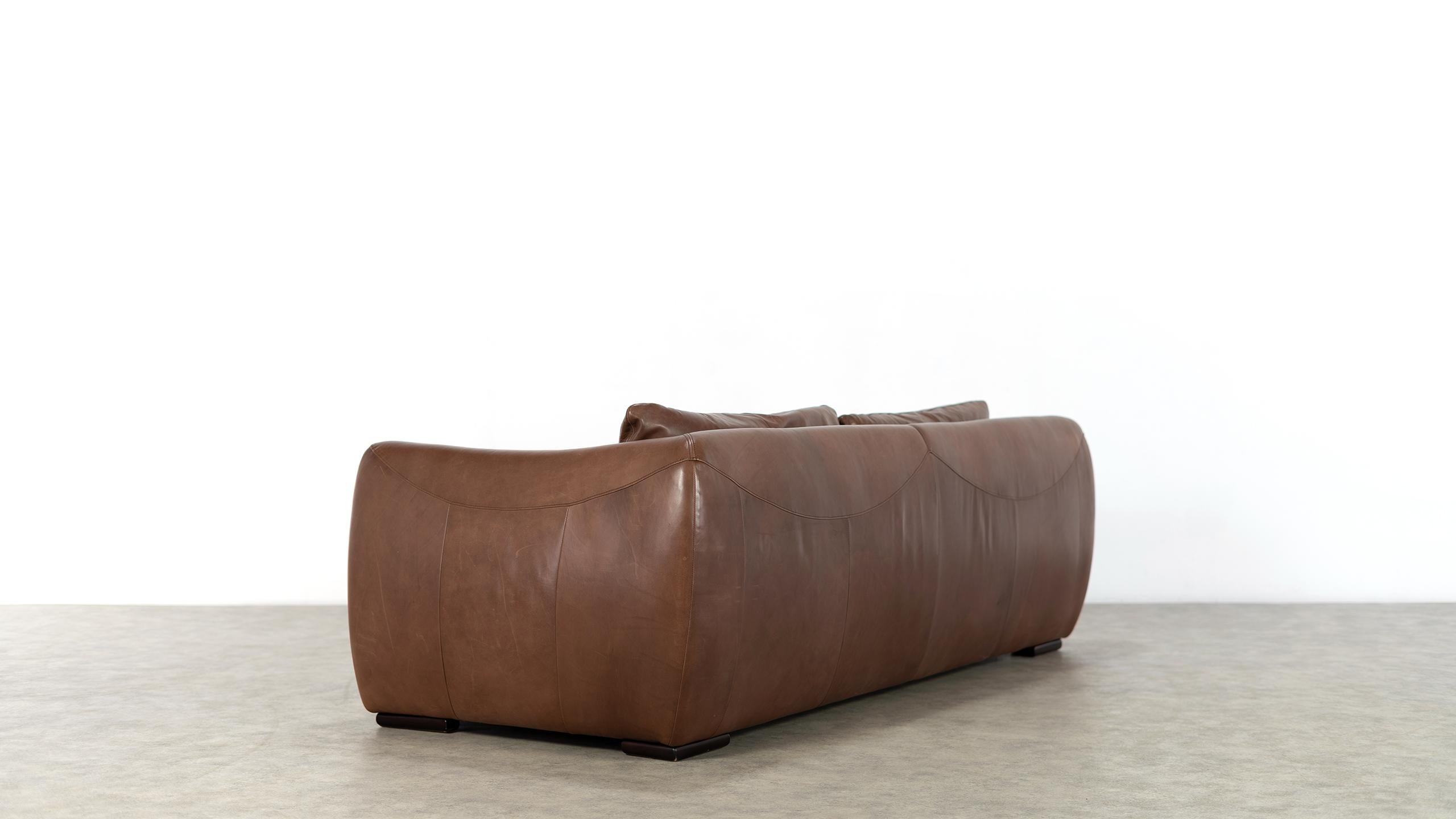 Gerard van den Berg 'attr. to', Sofa in Chocolate Leather, 1970 Netherlands 1