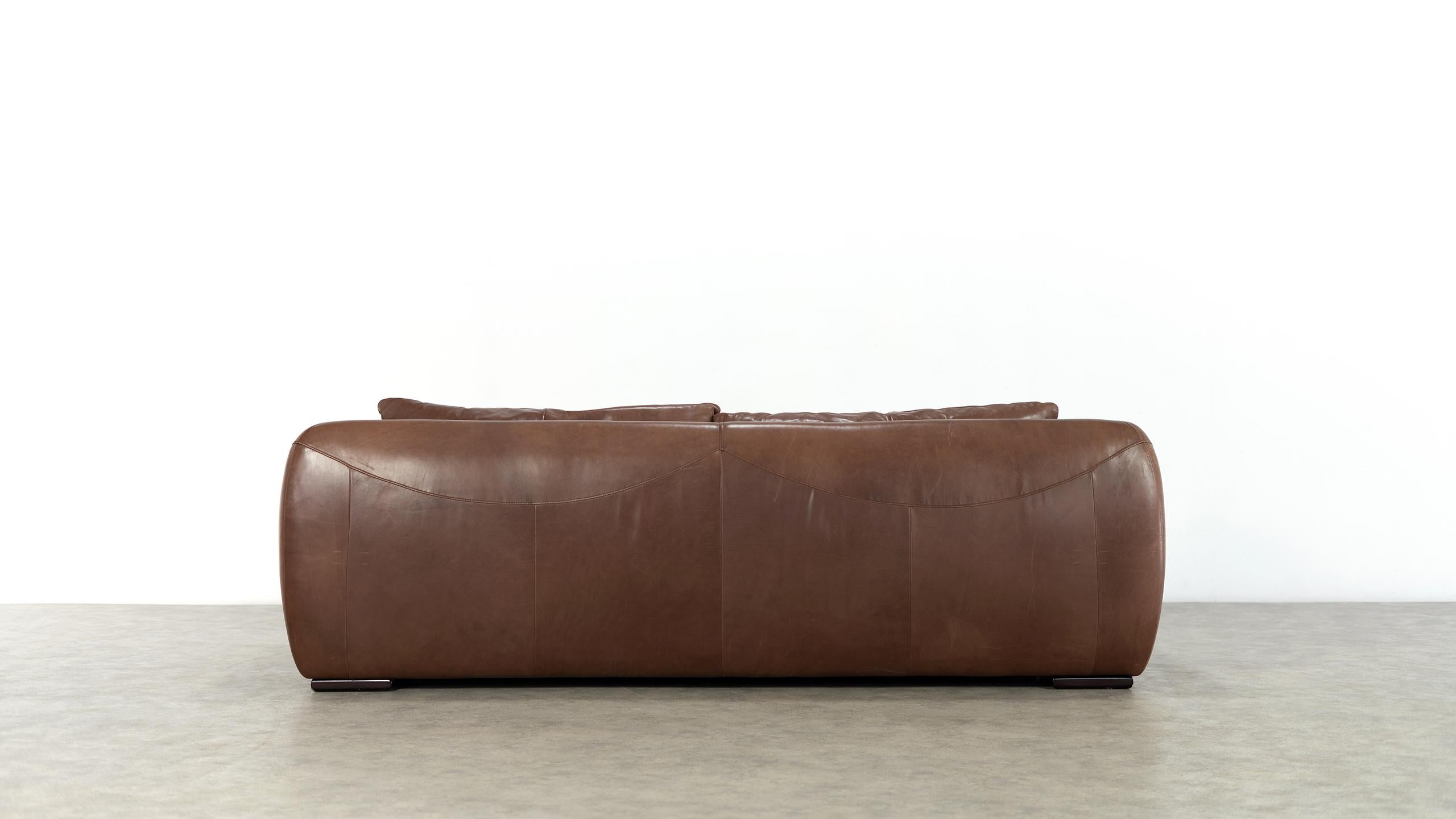 Gerard van den Berg 'attr. to', Sofa in Chocolate Leather, 1970 Netherlands 2