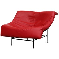 Gerard Van Den Berg "Butterfly" Red Leather Lounge Chair