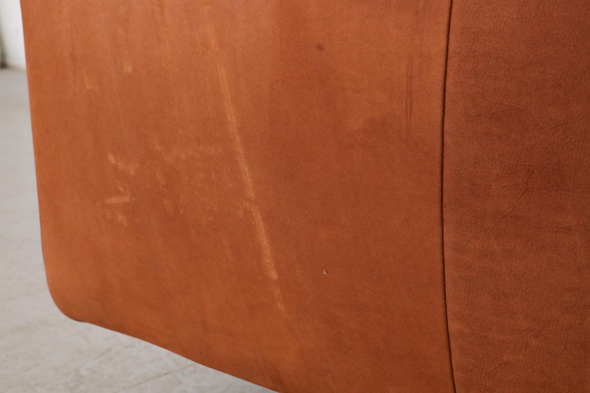 Gerard van den Berg Cognac Leather Soft Form Sofa with Aluminum Legs  5